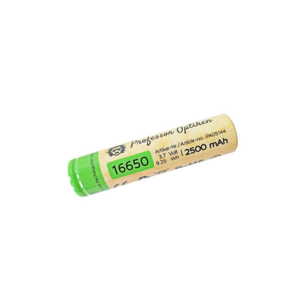 Lithium-Ionen-Akku - Typ: 16650, 3,7 Volt mit 2500 mAh